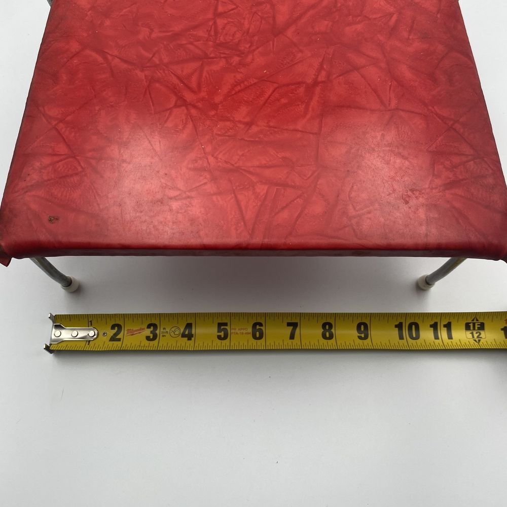 Vintage 1950s Retro Red Vinyl Child's Booster or Doll Chair Metal Frame - Picture 6 of 8